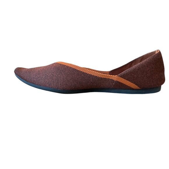 Vivaia Pointed Toe Flats V-Cut Brown Pumpkin Women's sz 39 / US 8-8.5 - Picture 5 of 15